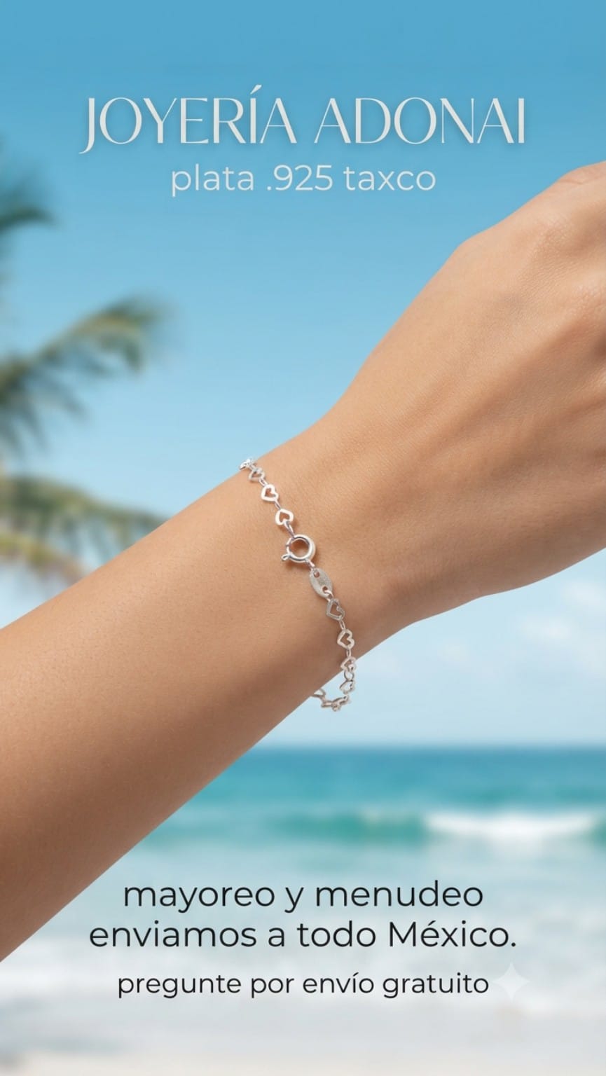 pulsera de corazones de plata .925 pulsera de corazones de plata .925